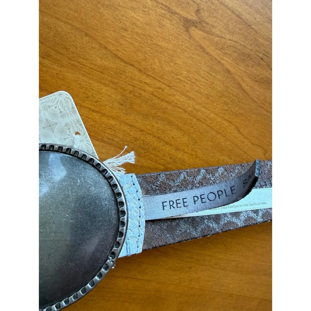 Free people Belt. Chambray with large silver colored buckle